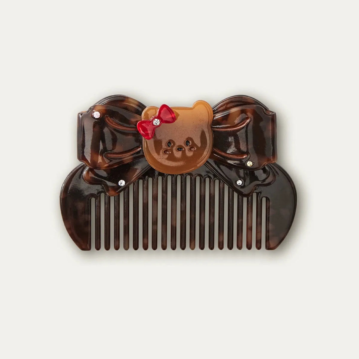 Acetate Bear & Puppy Butterfly Comb