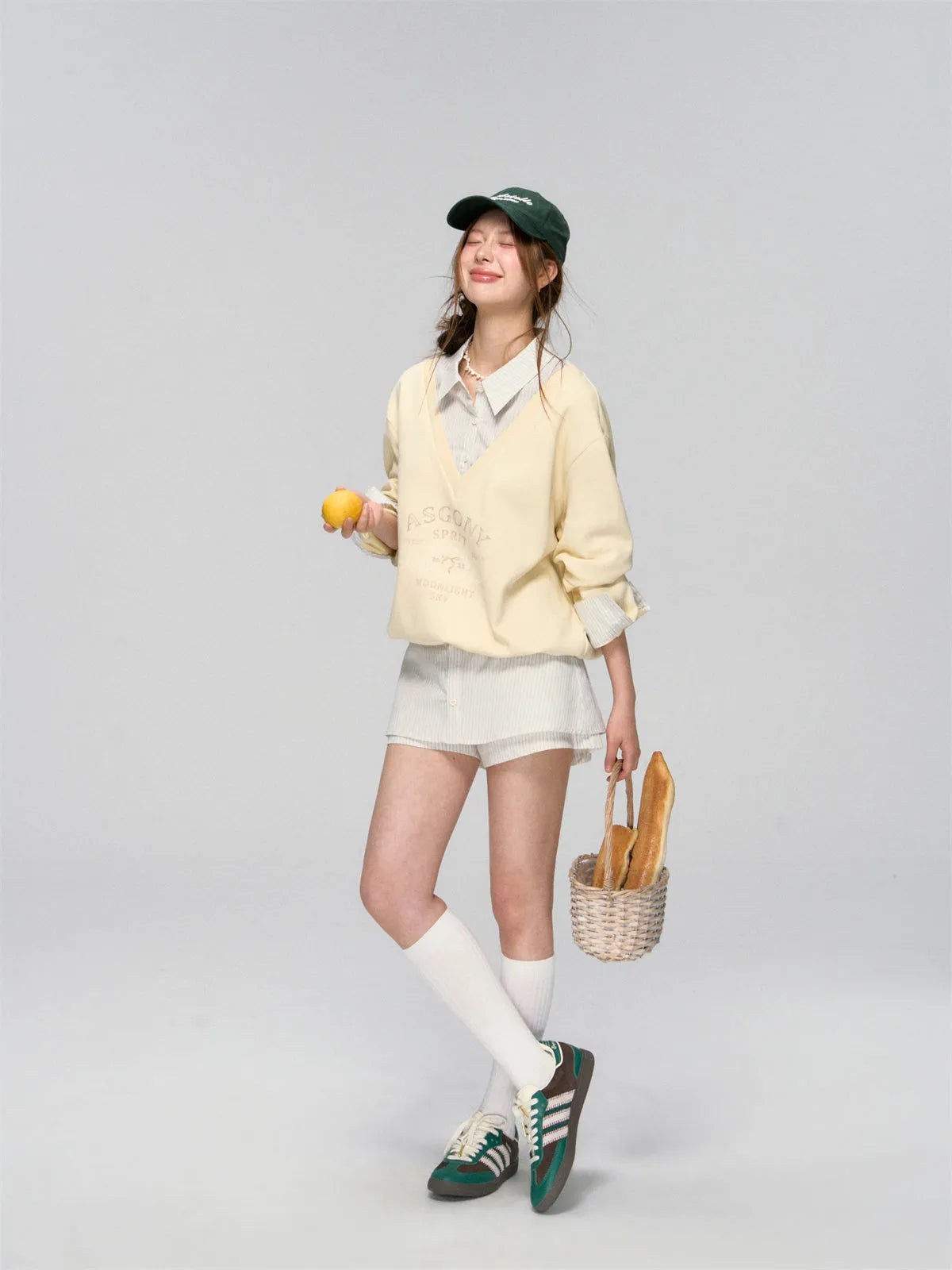 Yellow & Navy Collegiate Butterfly Sweatshirt & Skirt Set