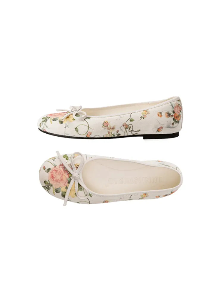 Floral Print Canvas Ballet Shoes