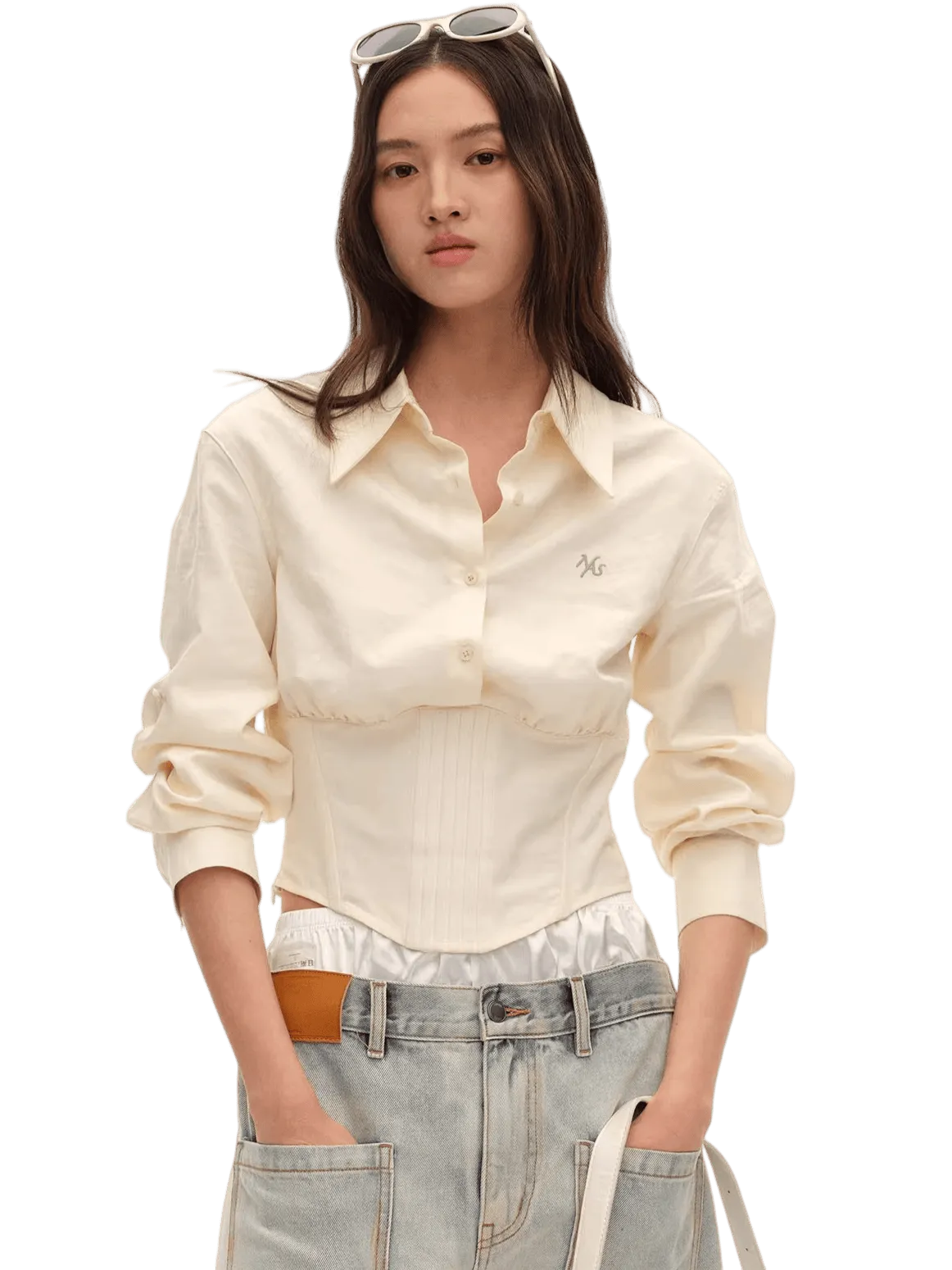 Rider Lyocell-Cotton Multiway Cropped Shirt