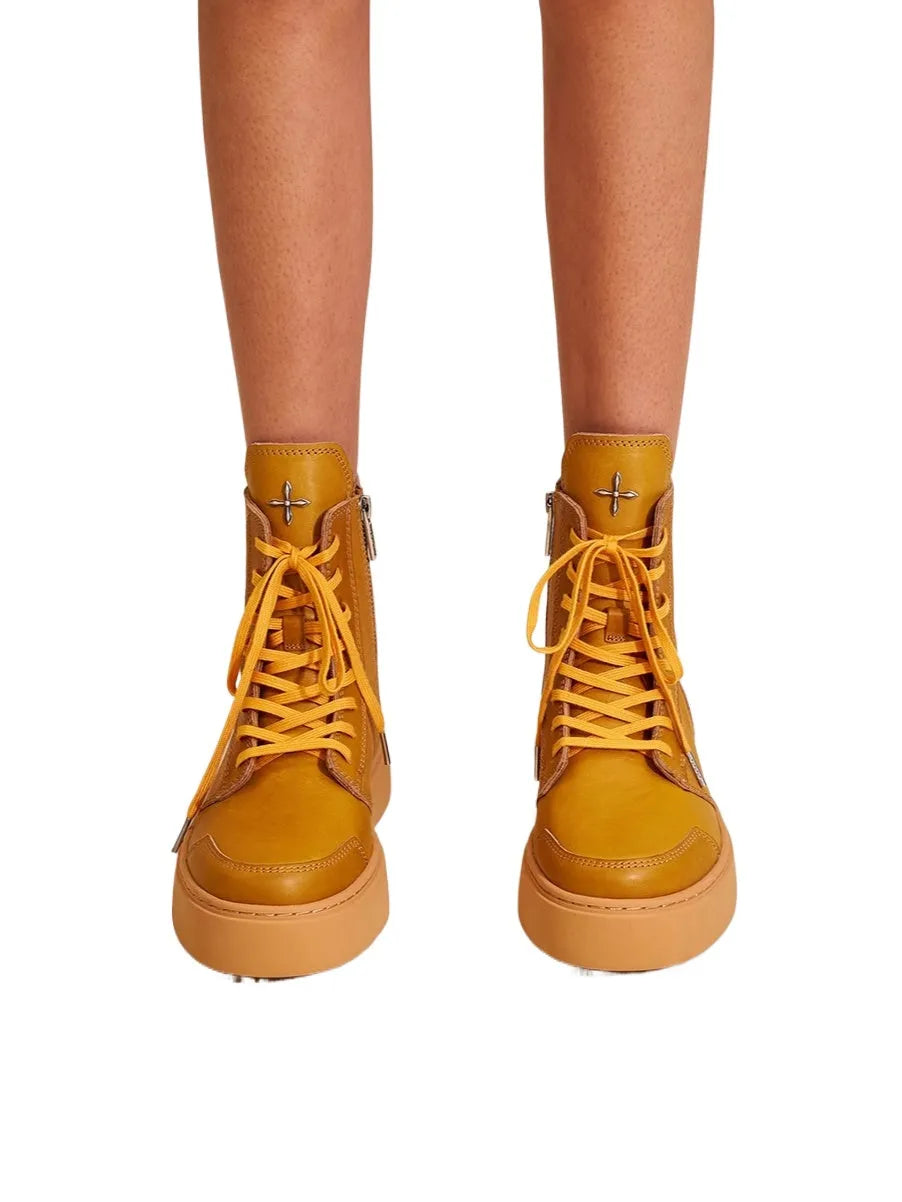 Compass Heritage Retro Leather High-Top Sneakers