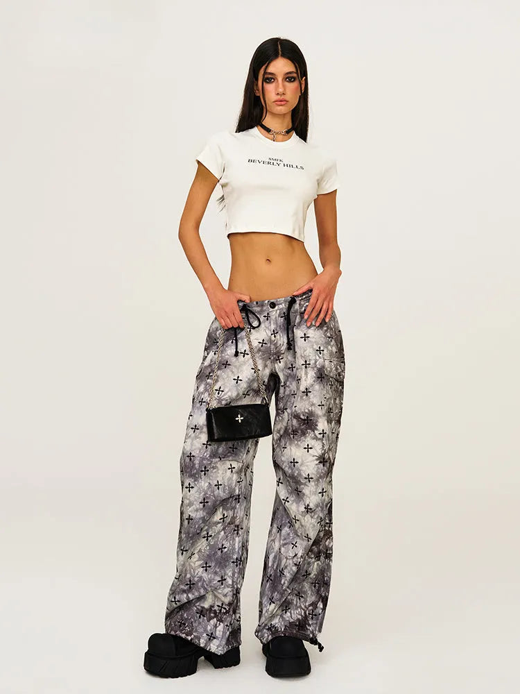Tie-Dye All-Over Print Casual Cargo Pants