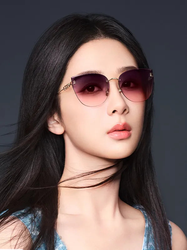 Cat-eye Frameless Sunglasses