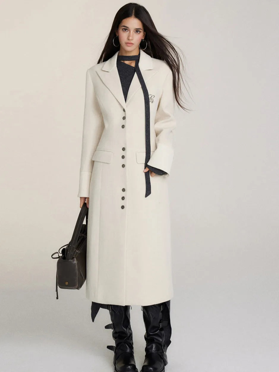 Long Woolen Blazer Coat