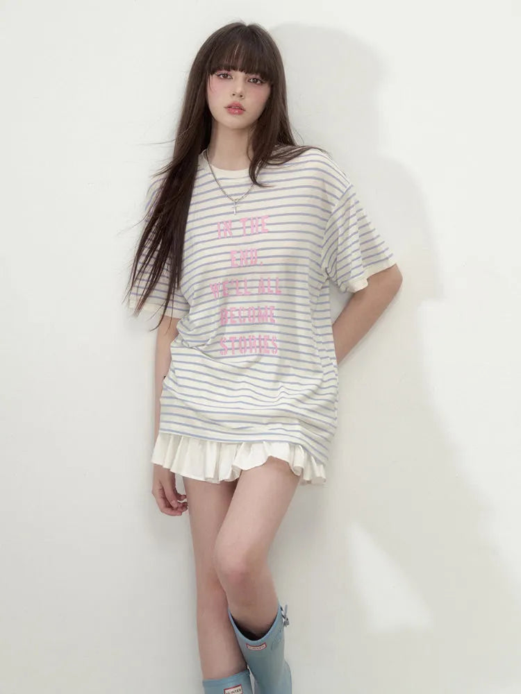 Floral Print Round Neck Short-Sleeve T-shirt