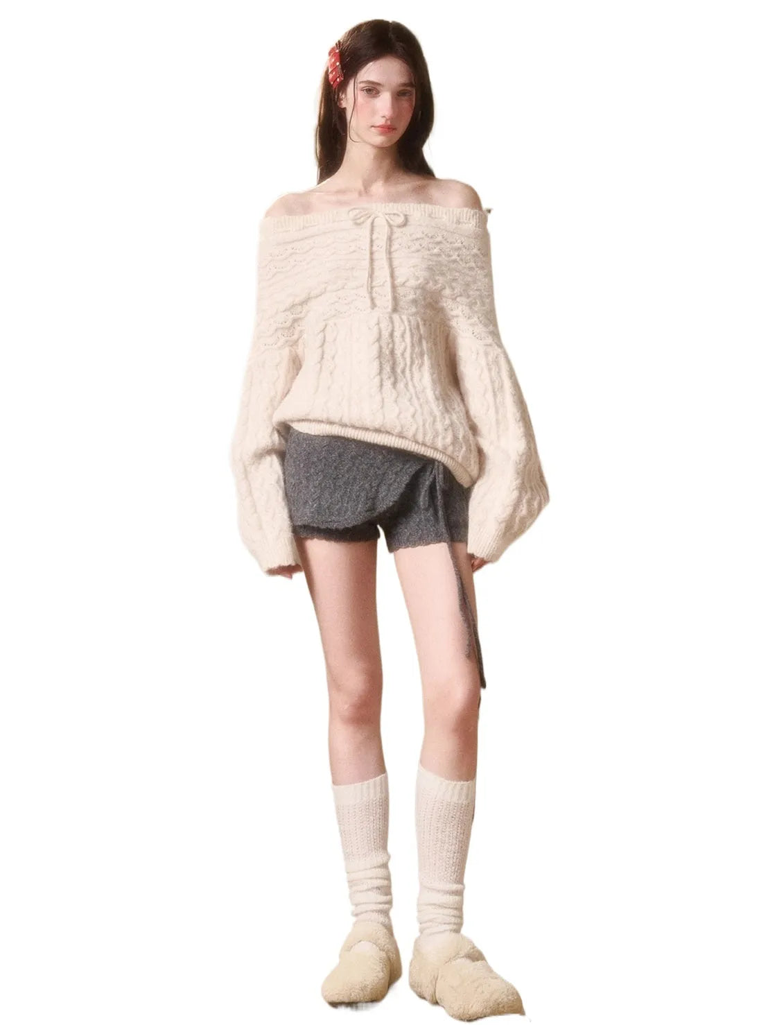 Little Deer Wool Cloud Knit Sweater & Skirt/Shorts Set
