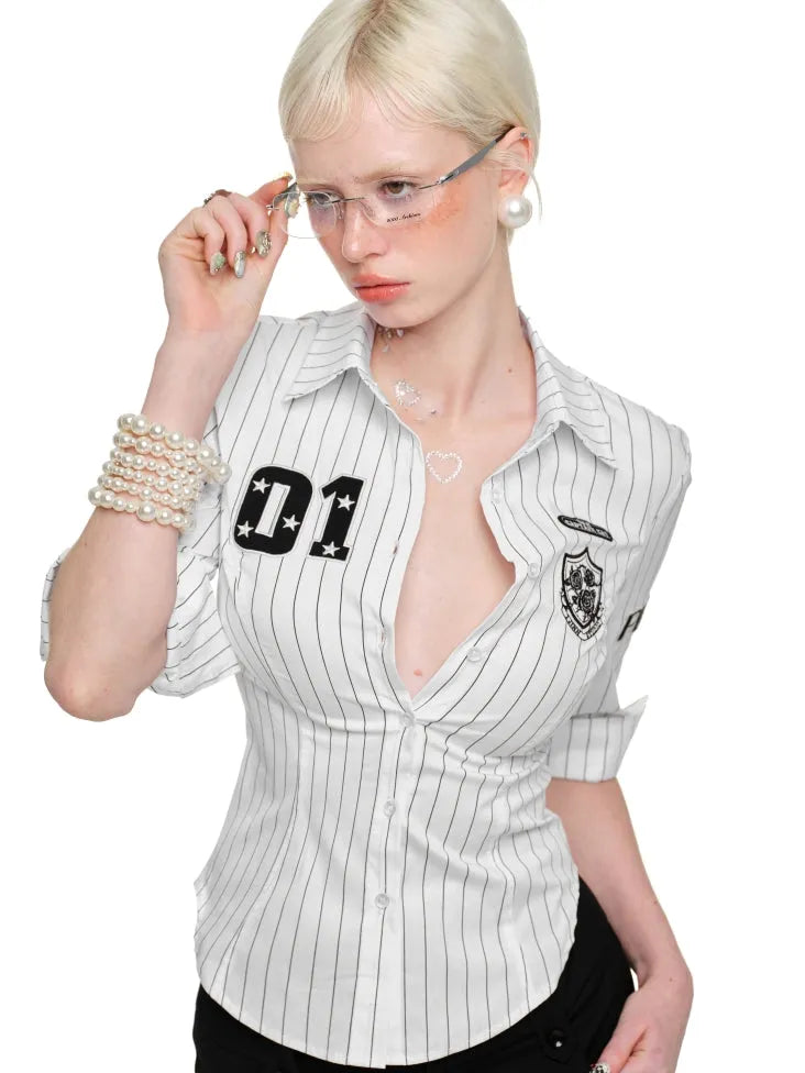 Black & White Striped Retro Shirt