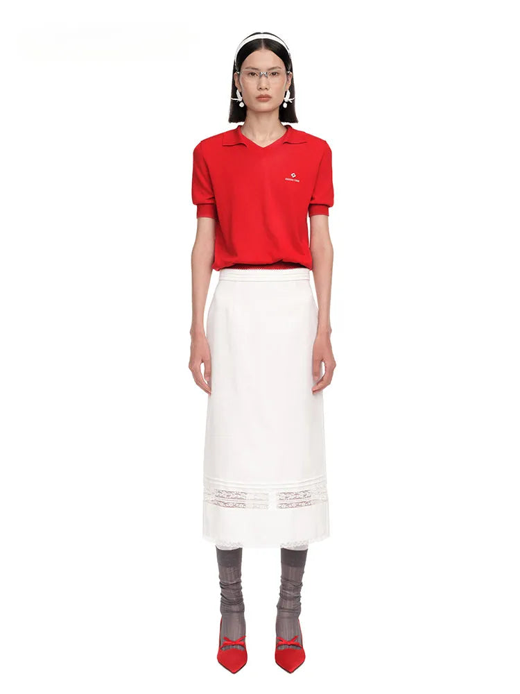 Versatile Lace Splicing Skirt