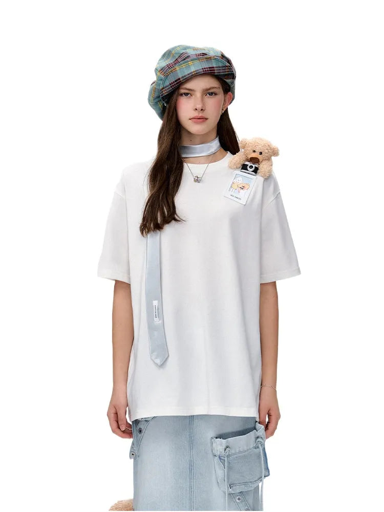 Short Sleeve Fashion Casual Solid Color Round Neck T-shirt