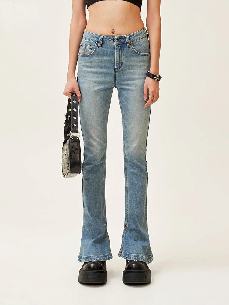 Compass High-waisted Stretch Denim Pants
