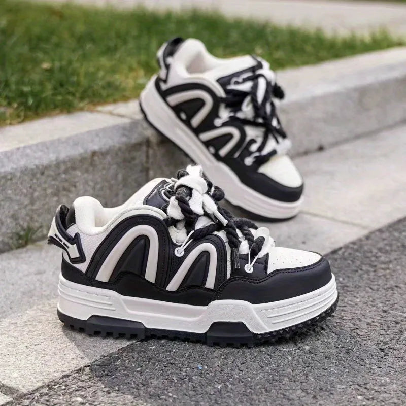 Black Panda Low-Top Casual Sneakers