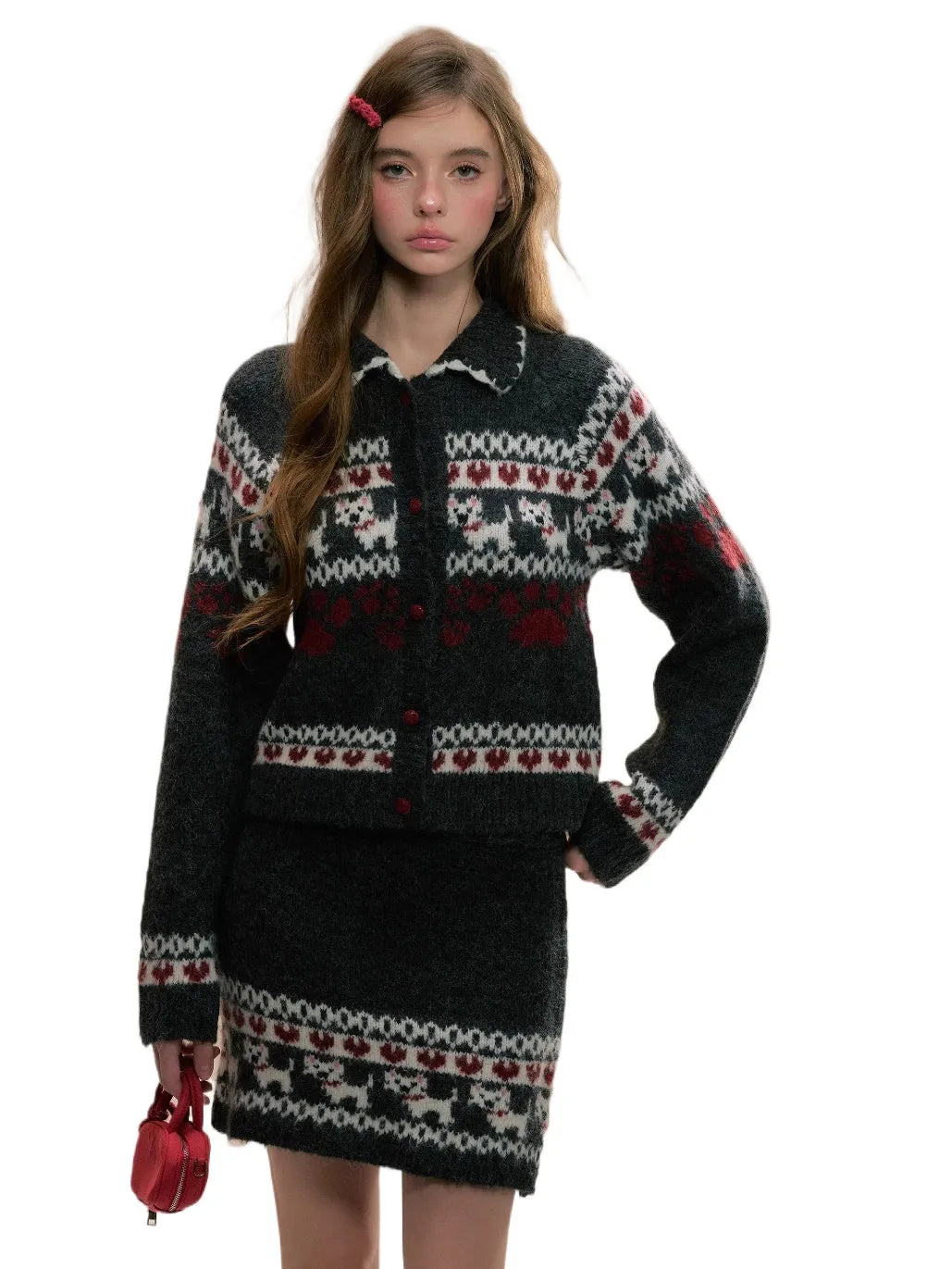 Fair Isle Westie Sweater & Skirt Set