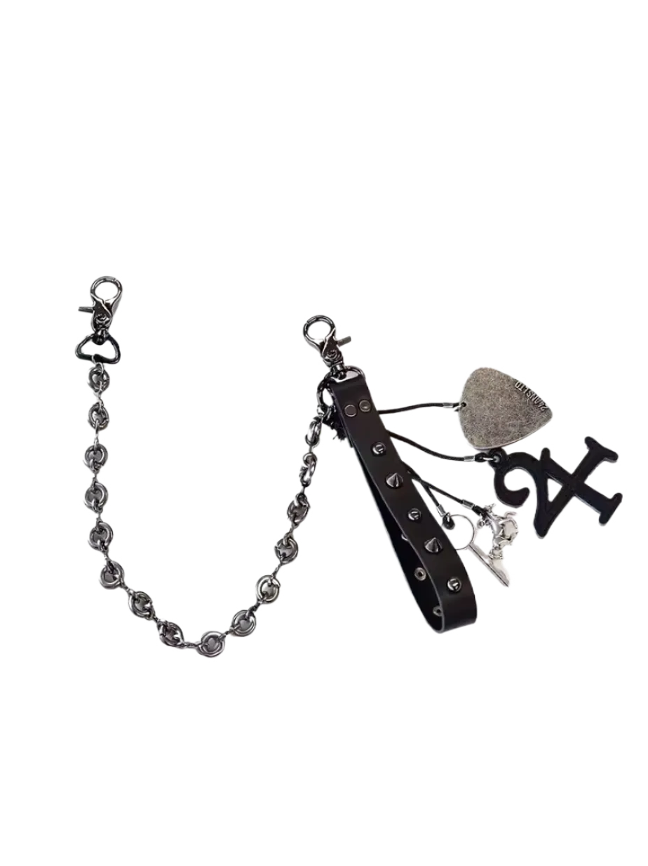 Layered Punk Multi-Charm Chain Belt