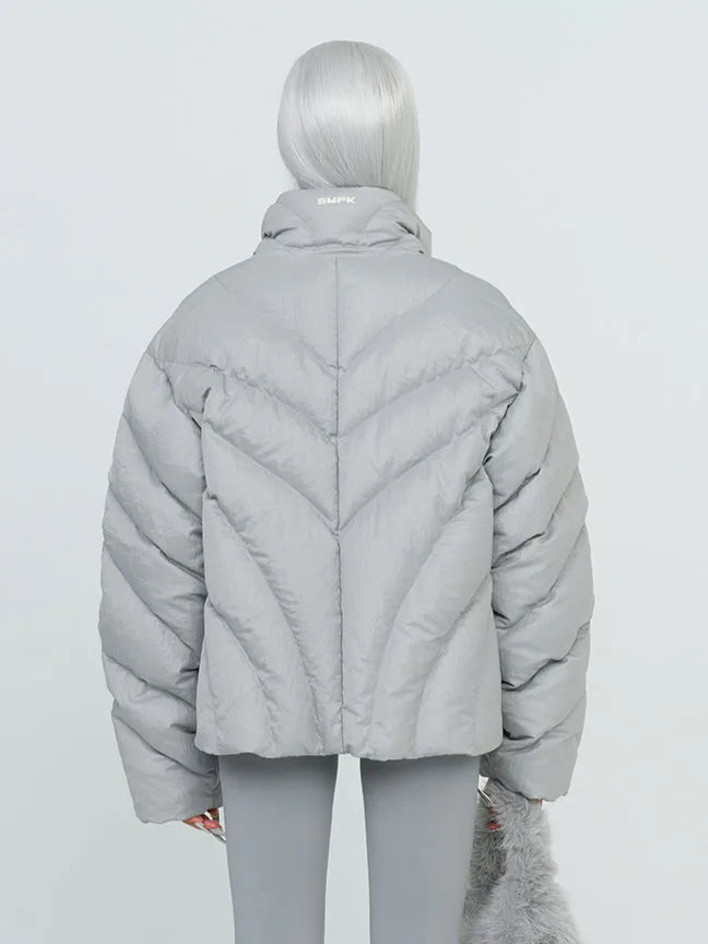 Black & Silver Hurricane Oversized Down Jacket