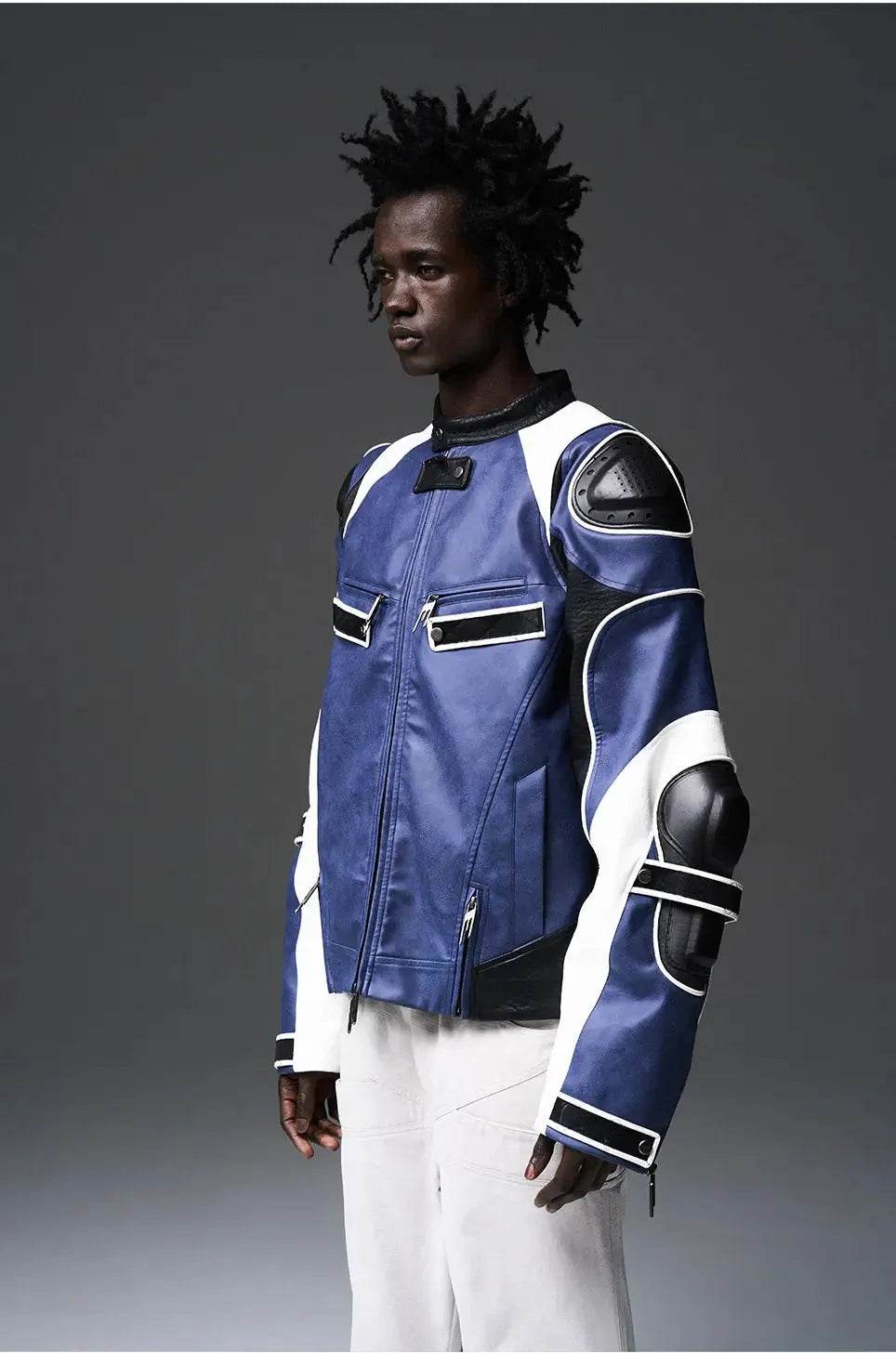 Armored Patchwork Biker Jacket