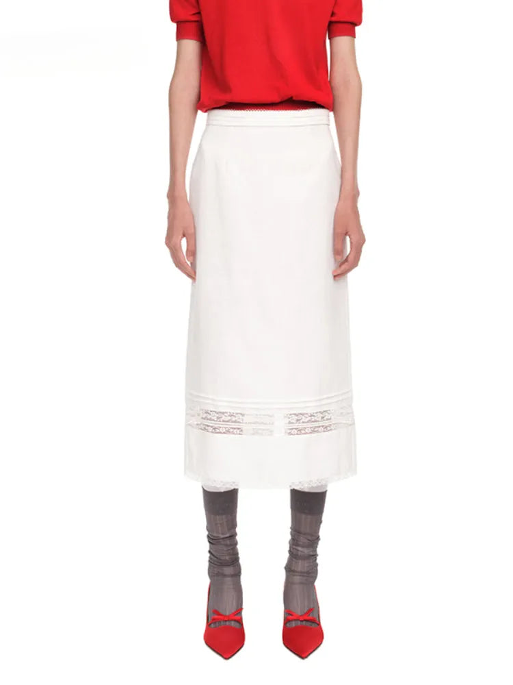 Versatile Lace Splicing Skirt