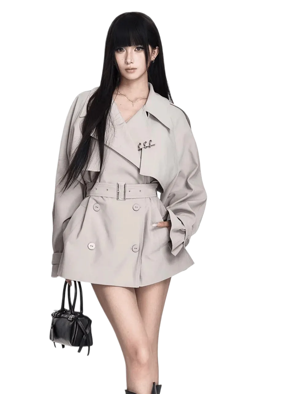 Archive Cropped British-Style Trench Coat