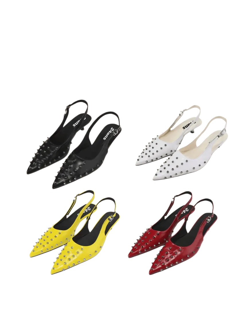 Punk Grunge Studded Pointed-Toe Flats