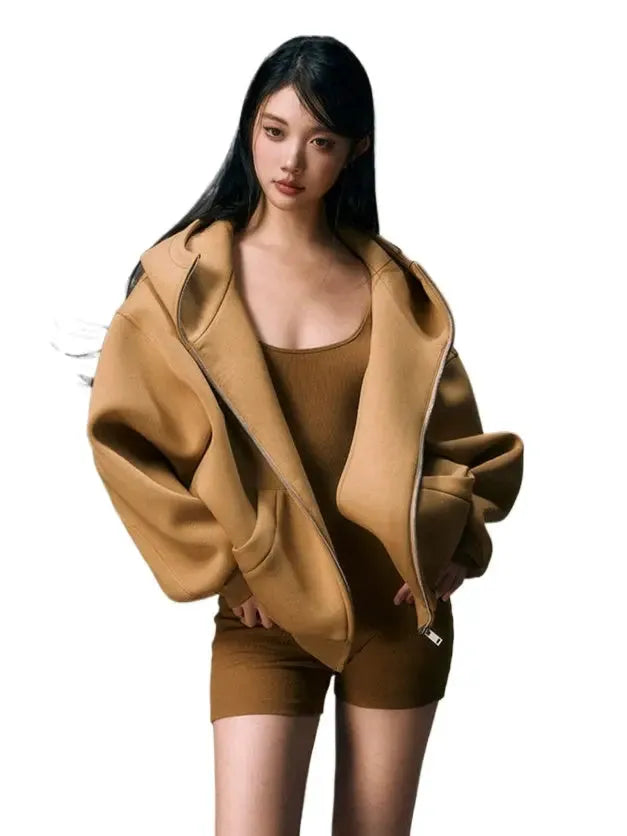 Yellow Oversize Sweatshirt & Sleeveless Jumpsuit Set