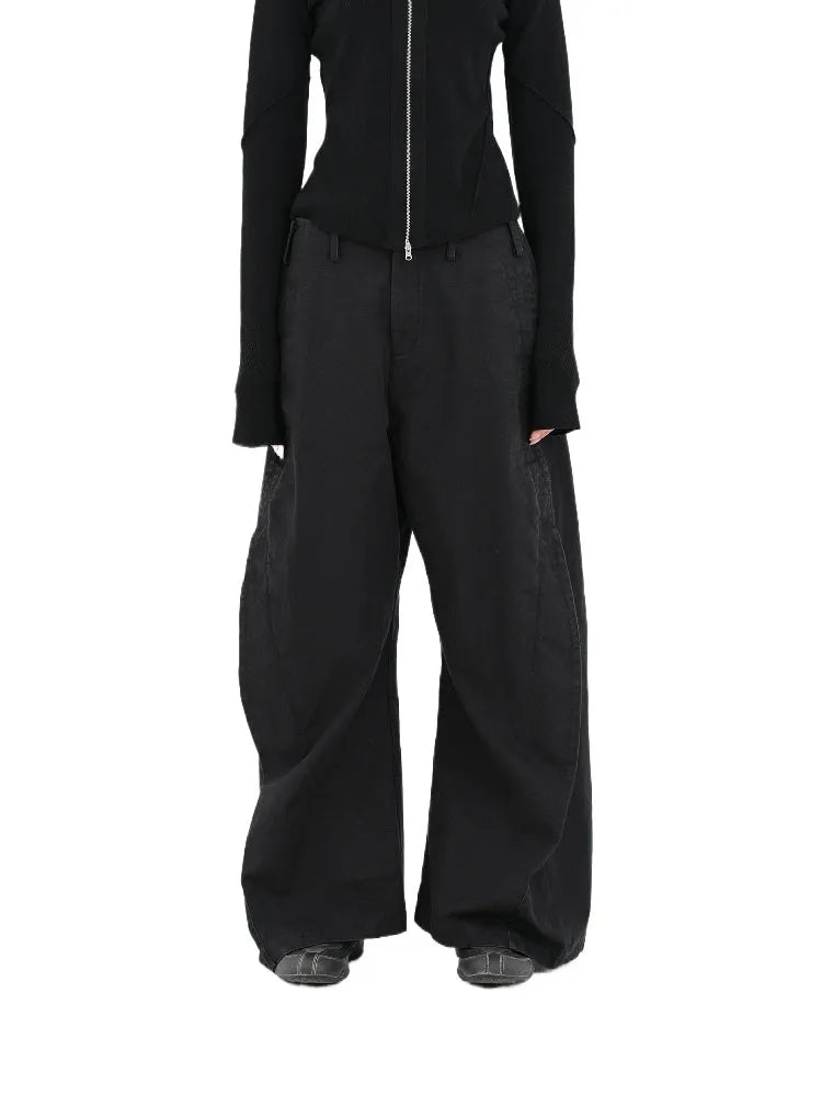 Black & Gray Green Scimitar Shaped Pants