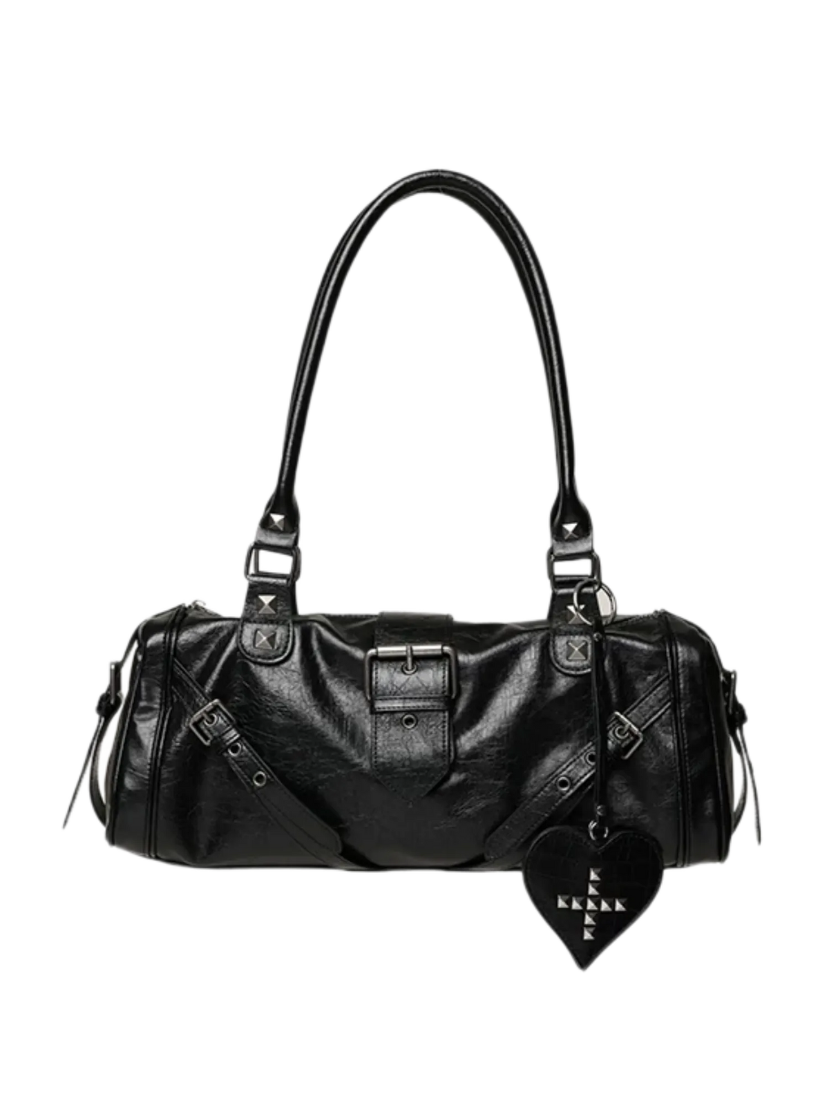 Vintage Rivet-Detail Large Capacity Shoulder Bag