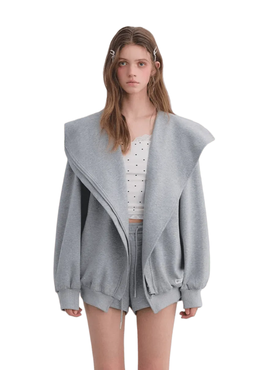 Hooded Zip-Up Sweatshirt & Flared Sweatpants Set