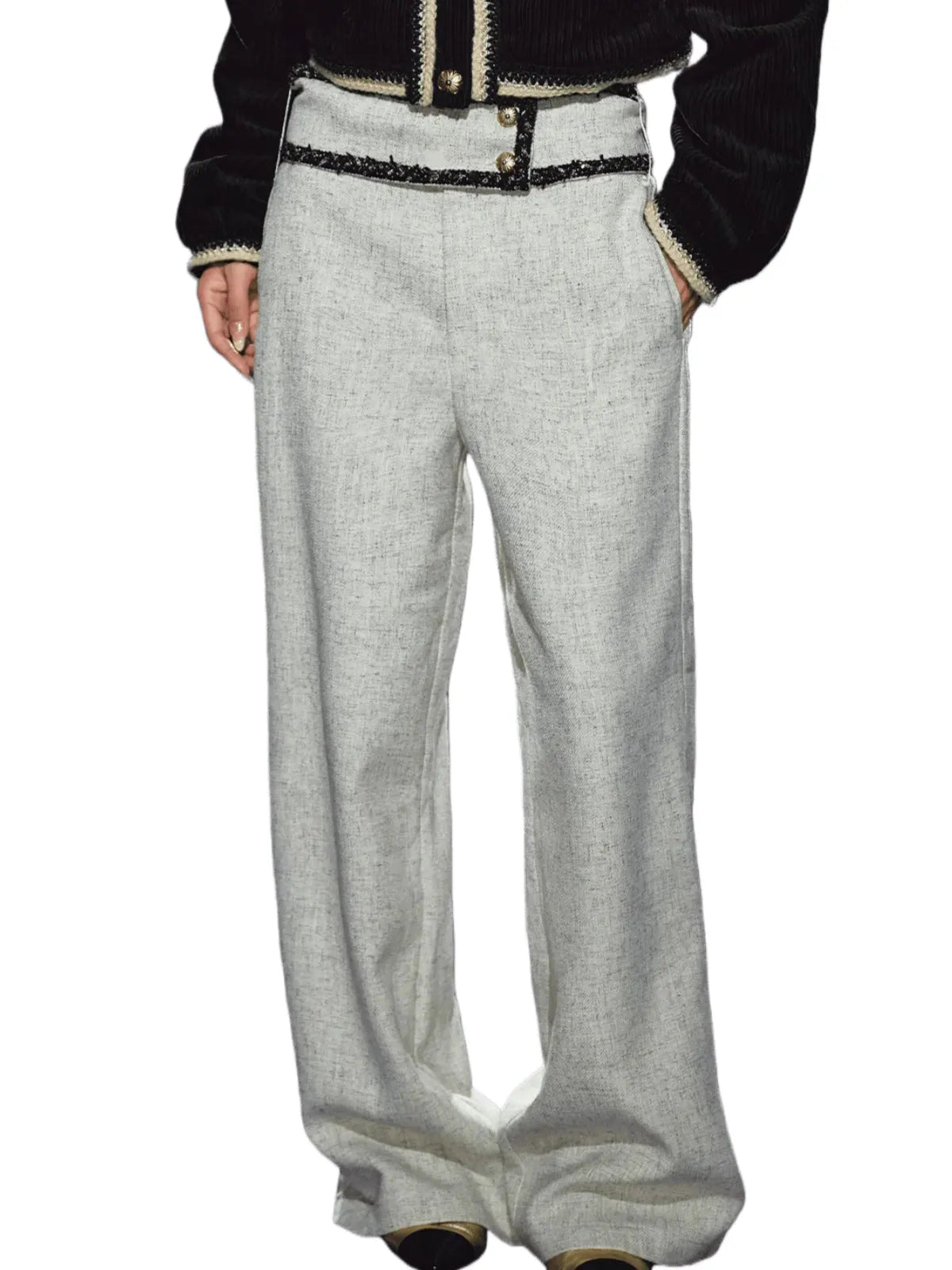 High-Waisted Tailored Wide-Leg Suit Pants