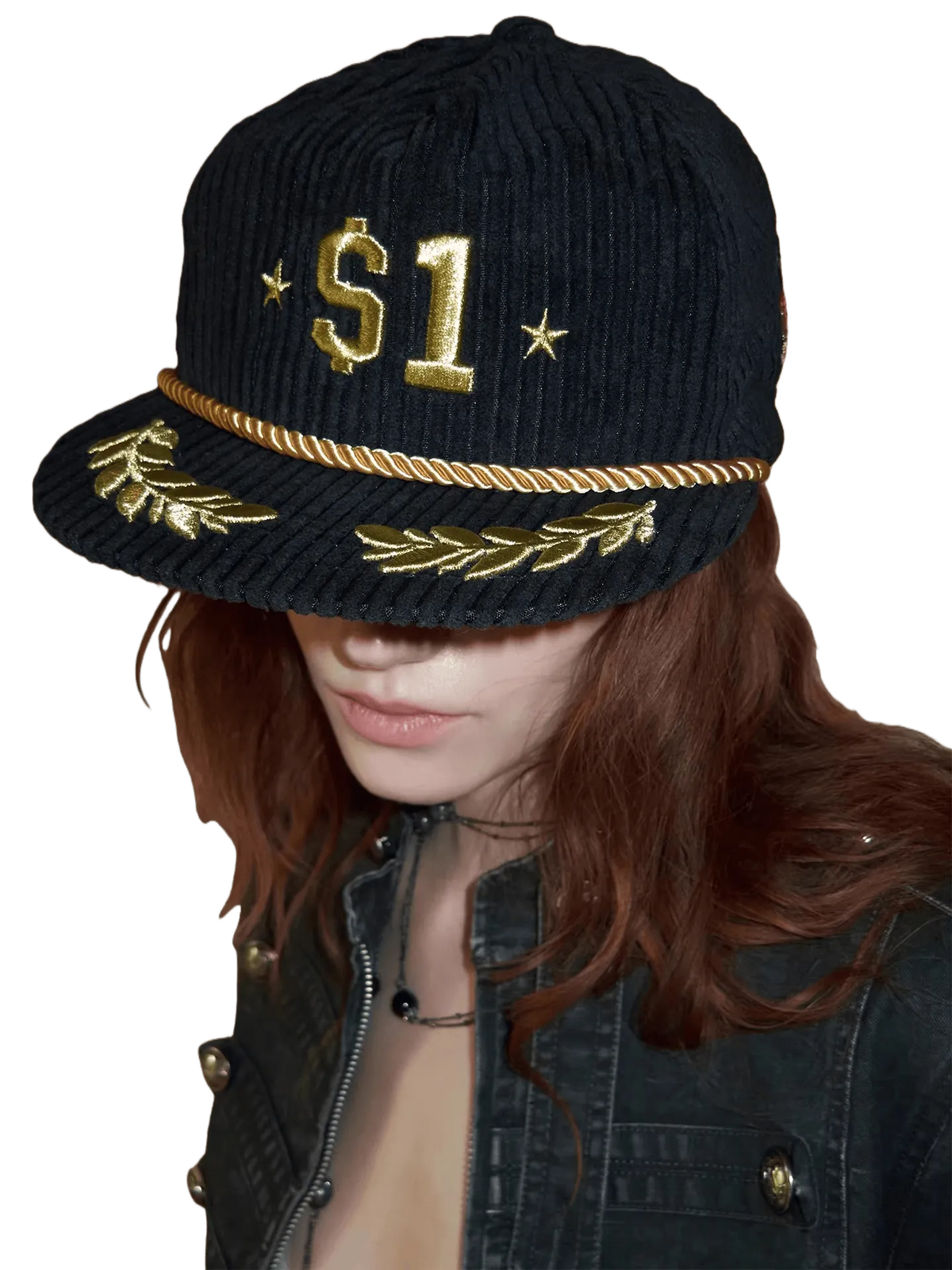 Embroidered Flat-Brim Trucker Cap