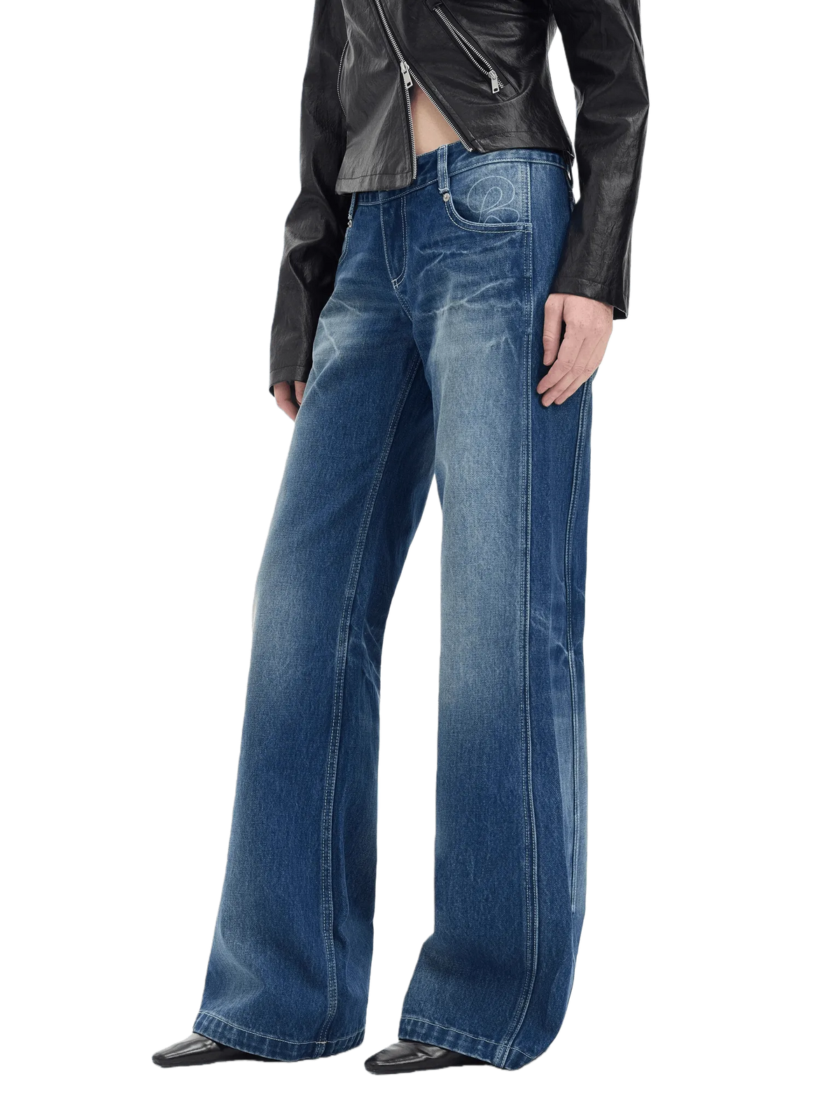 Vintage Lightning Wash Straight-Leg Jeans