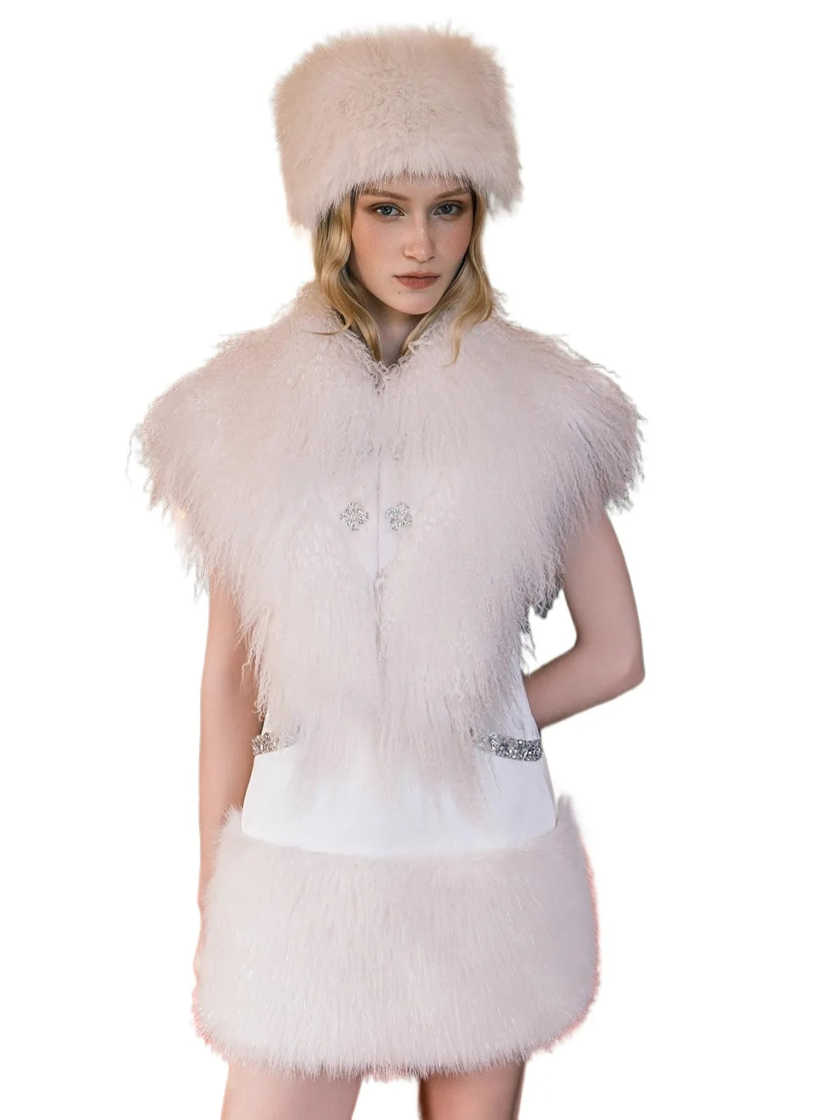 Vela Shearling & Rex Rabbit Reversible Fur Vest