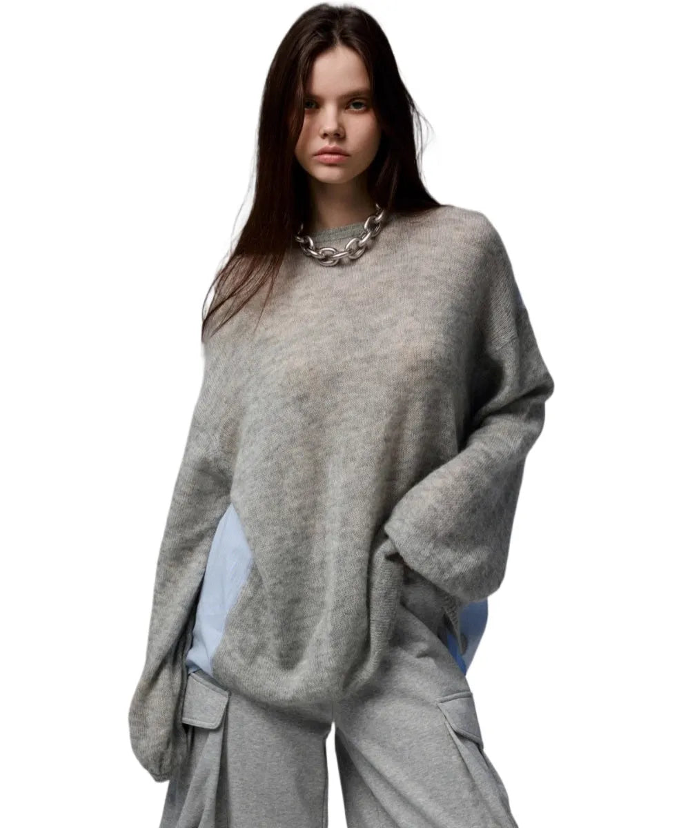 Mohair Panel Knit Sweater