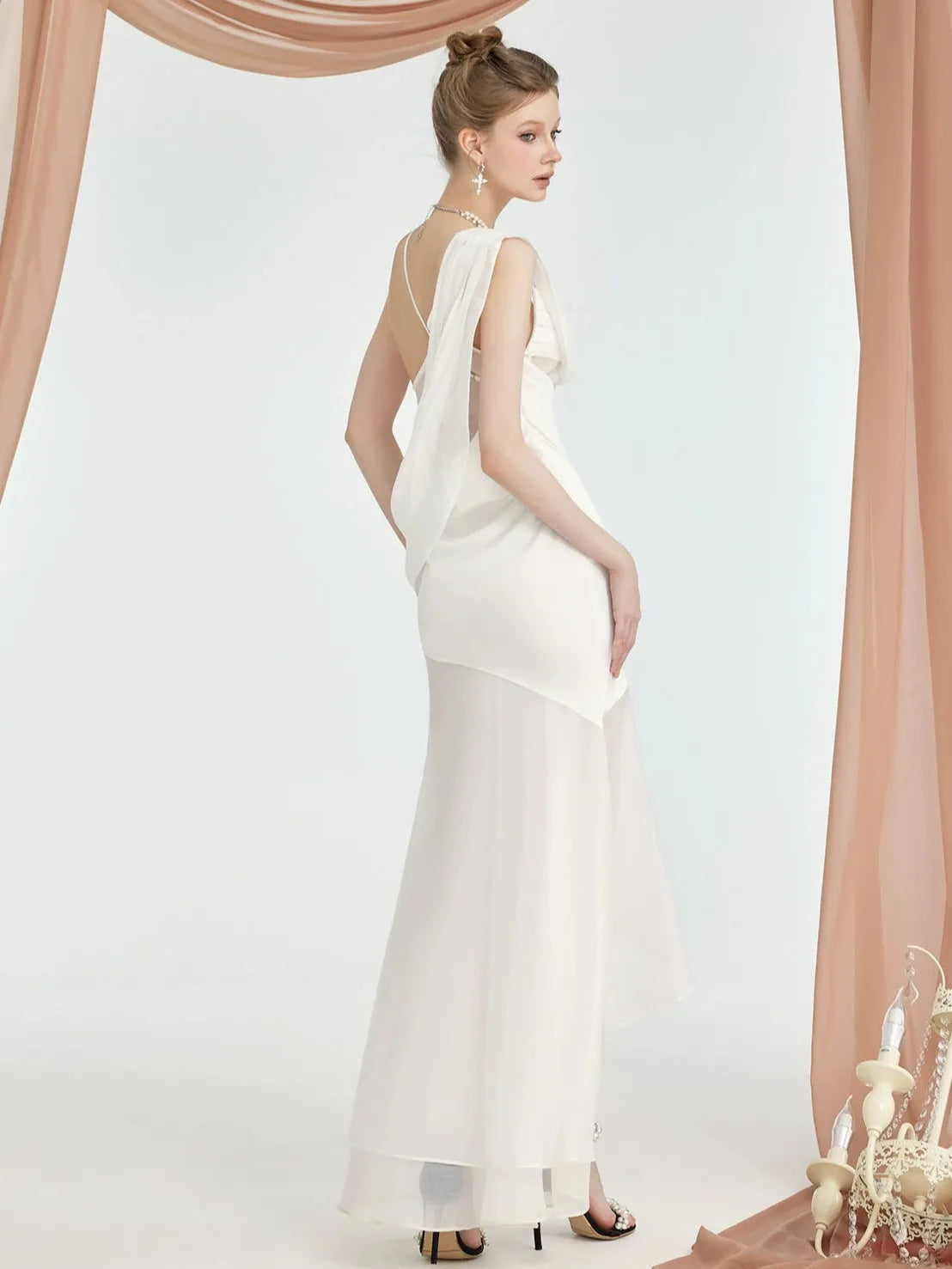 Ayla Slit Full-Skirt Dress