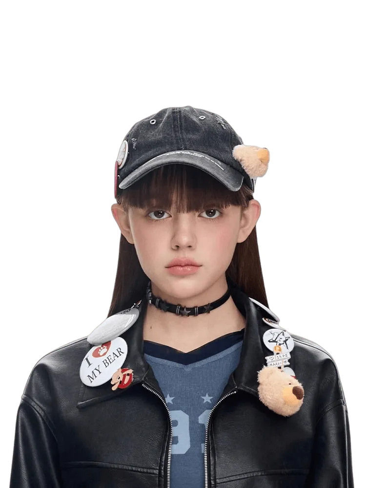 Vintage Badge Denim Baseball Cap