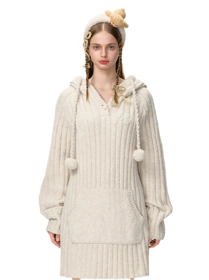 Apricot & Black Thick Stripe Sweater