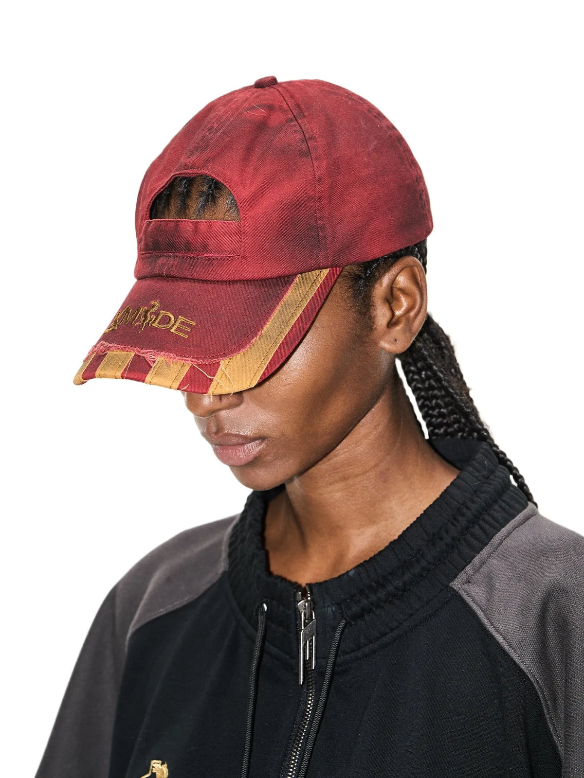Distressed Washed Adjustable Patchwork Baseball Cap