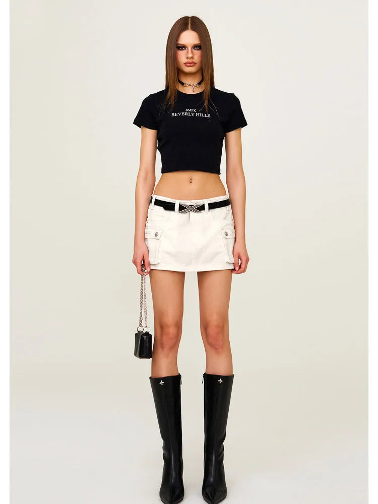 Low Waist Large Pocket Skirt