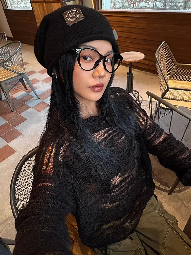 Rolled-Edge Single-Layer Wool Beanie