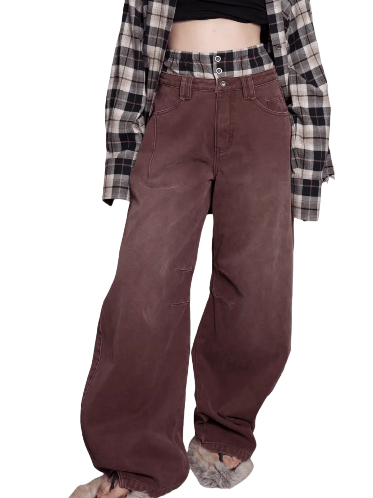 Spray-Wash Panelled Brushed Cargo Pants