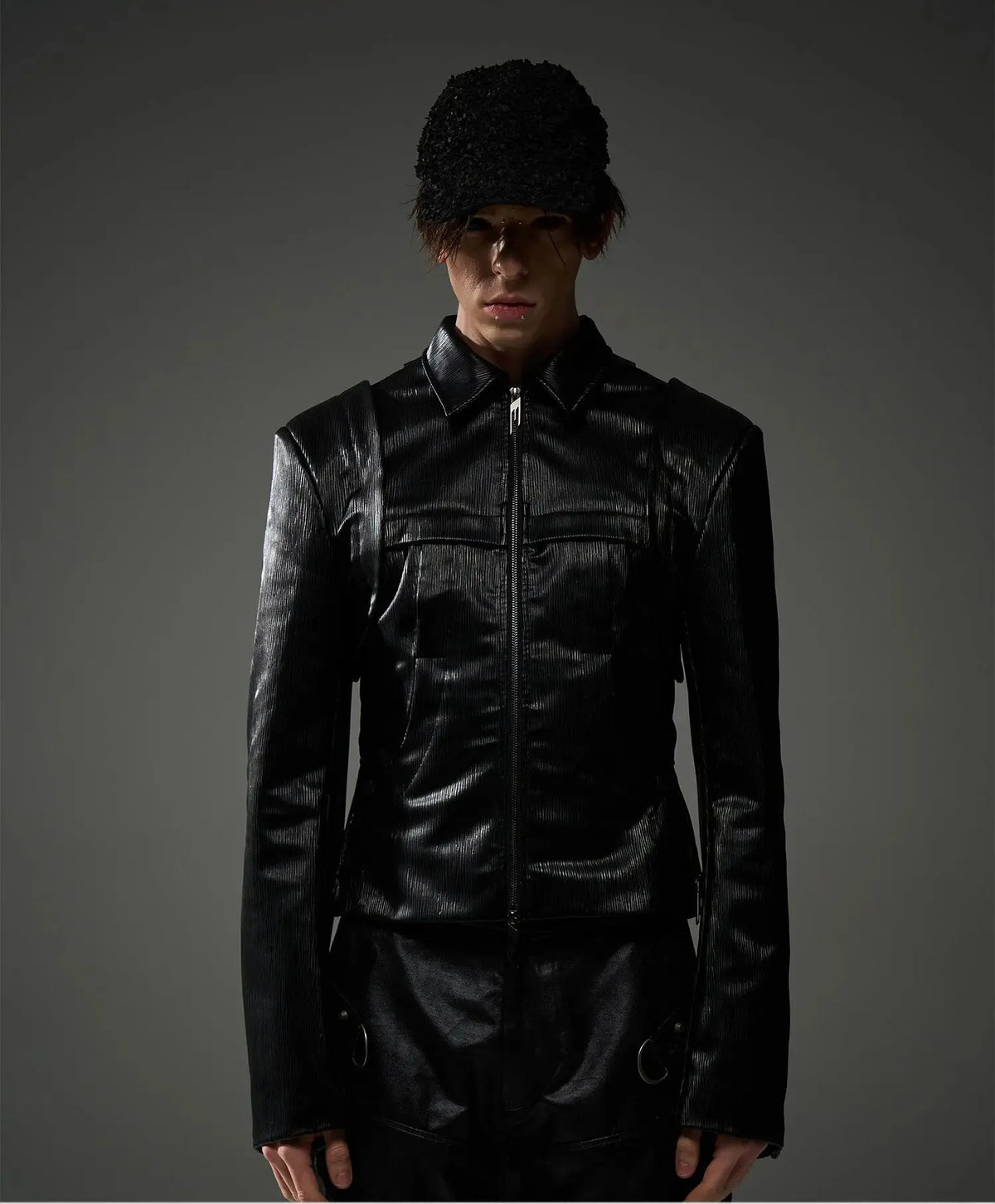 Black Slim Fit Leather Jacket