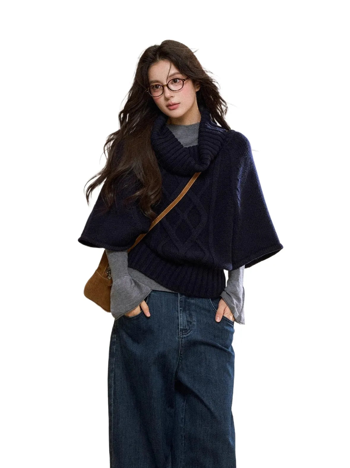 Two-Tone Layered Knit Sweater