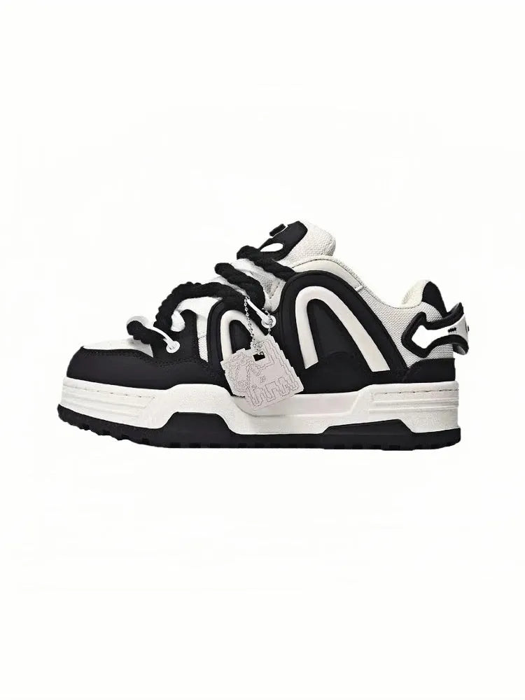 Black Panda Low-Top Casual Sneakers