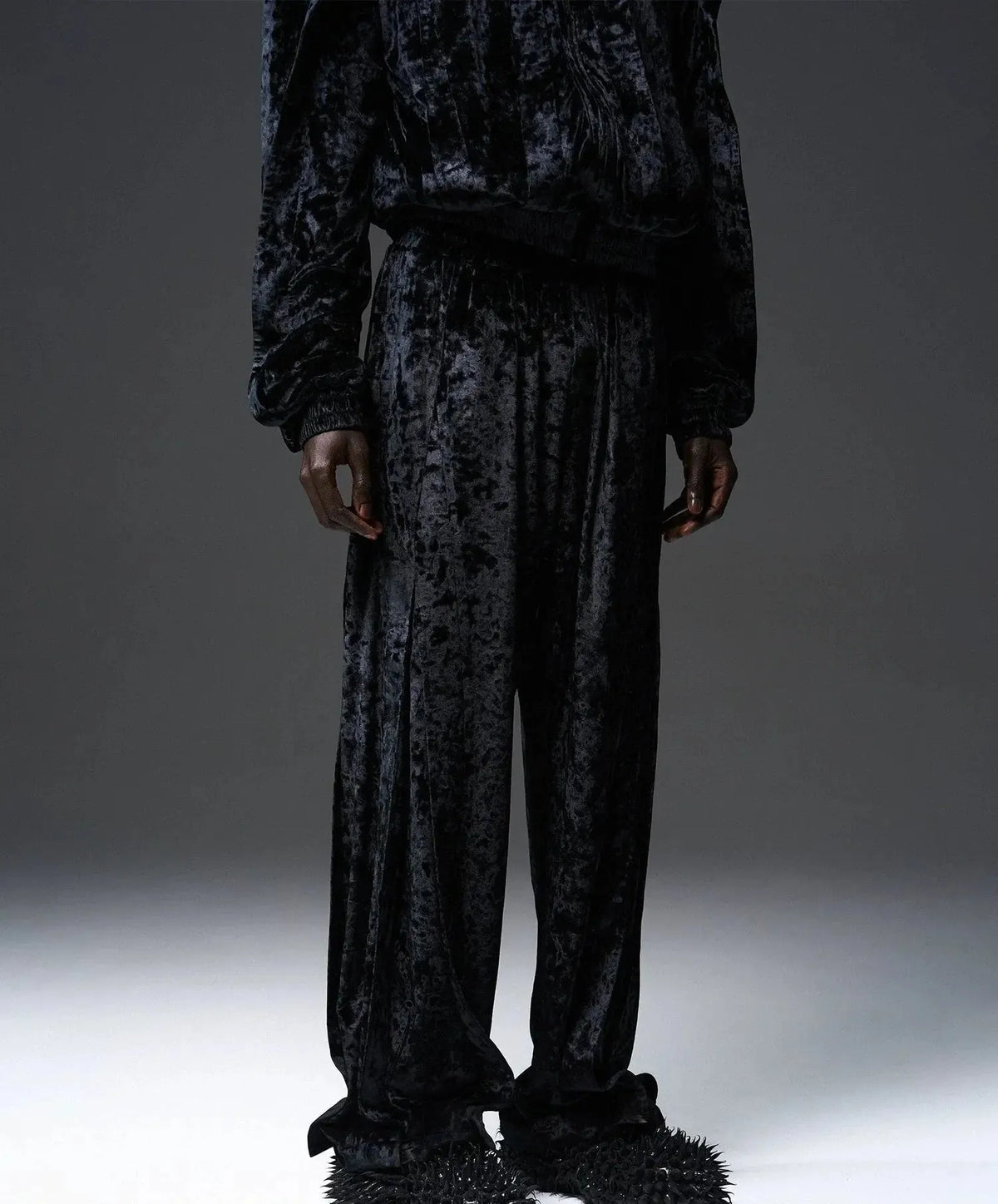 Velvet Straight-Leg Pants