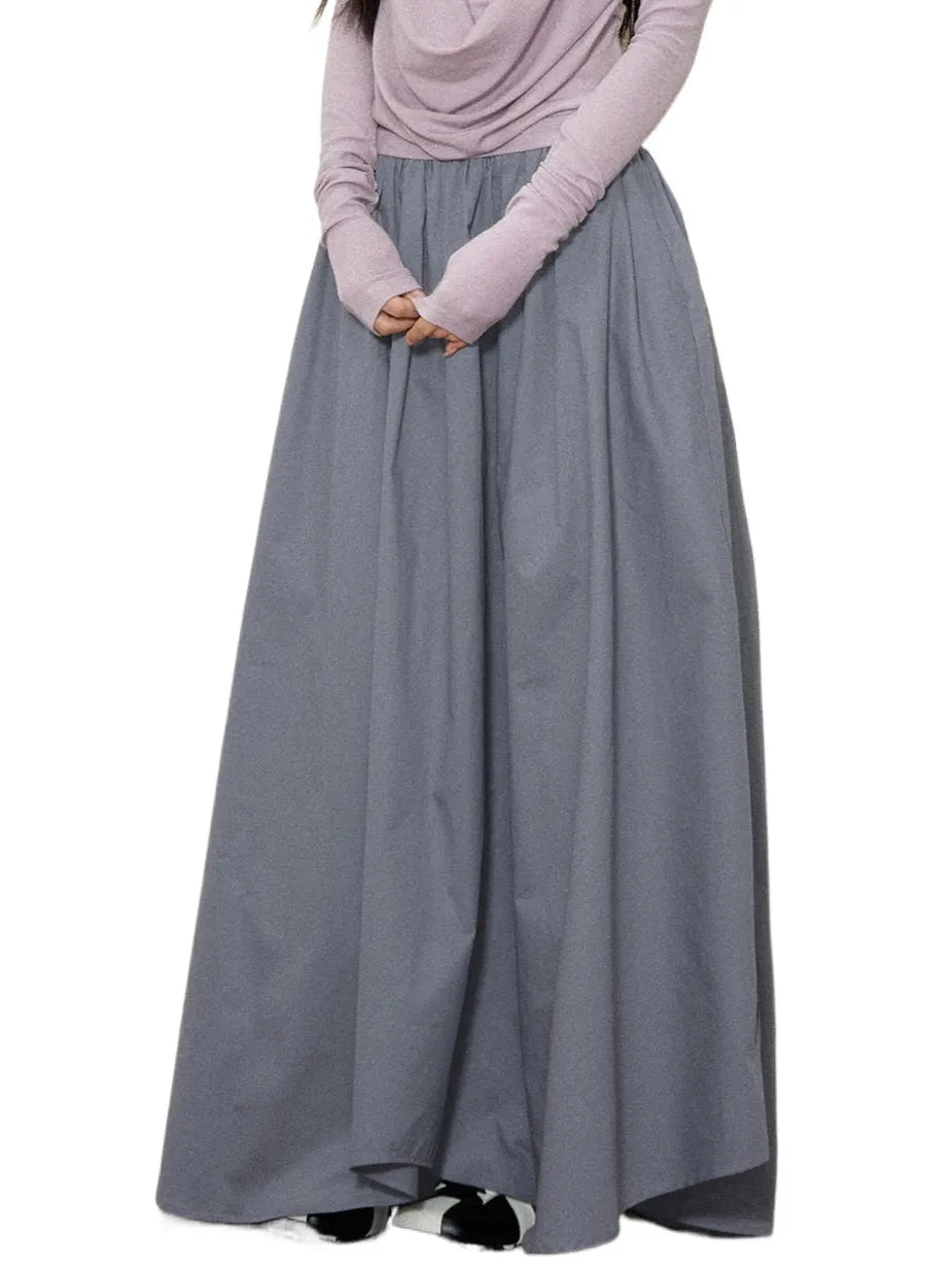 Asymmetrical Pleated Maxi Skirt