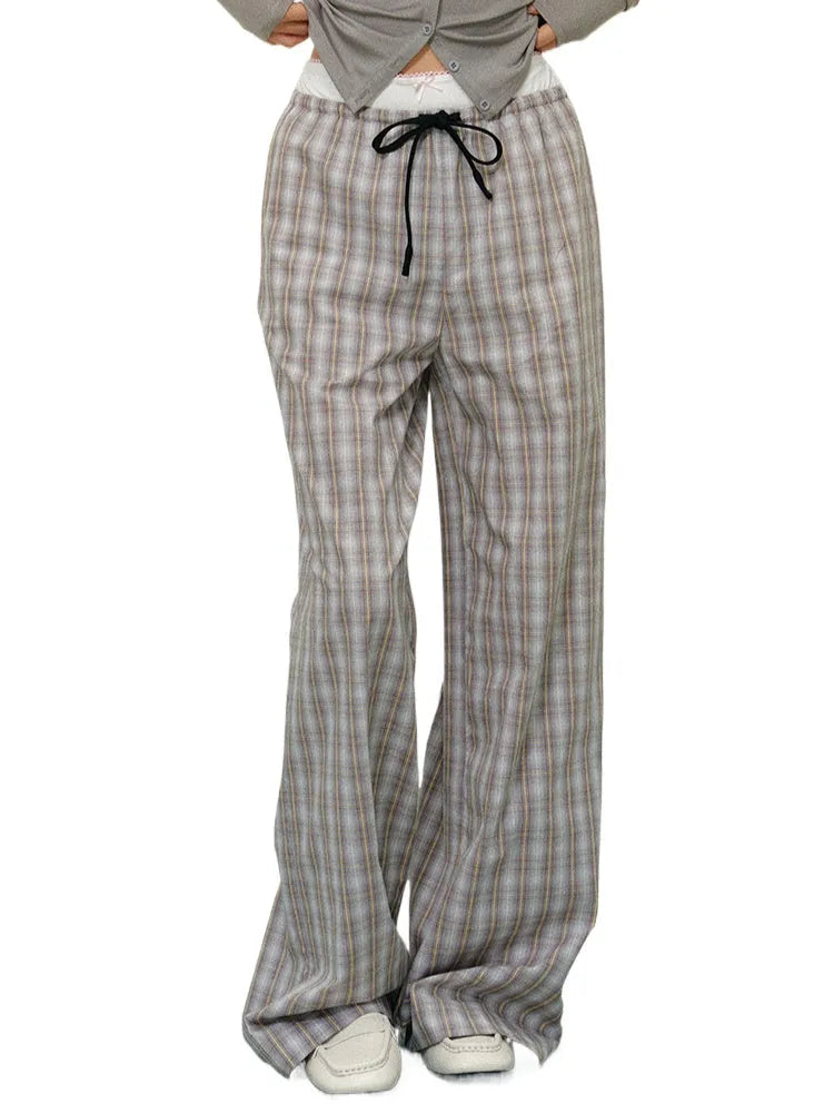 Double Waistband Spliced Fake Two-Piece Long Pants