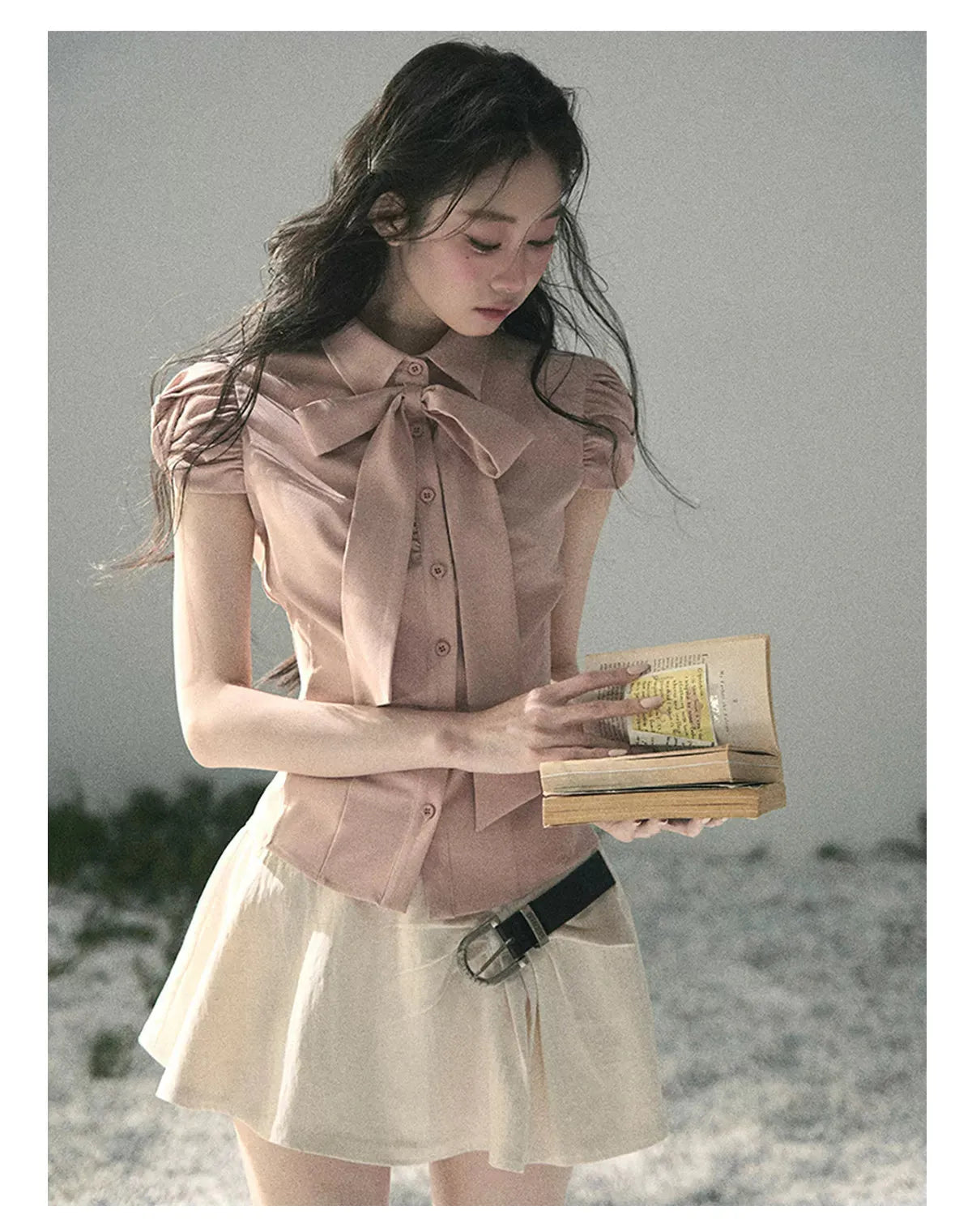 Powder Whisper Bow Shirt