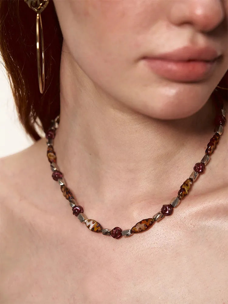 Czech Imported Colored Glaze Necklace
