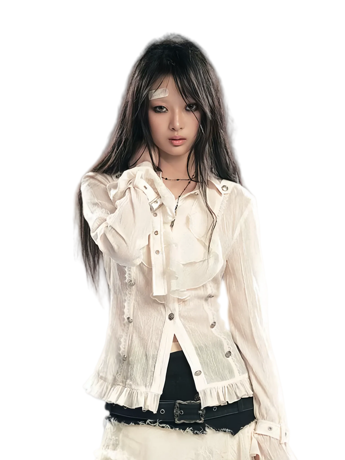 Gothic Ruffled Chiffon Shirt
