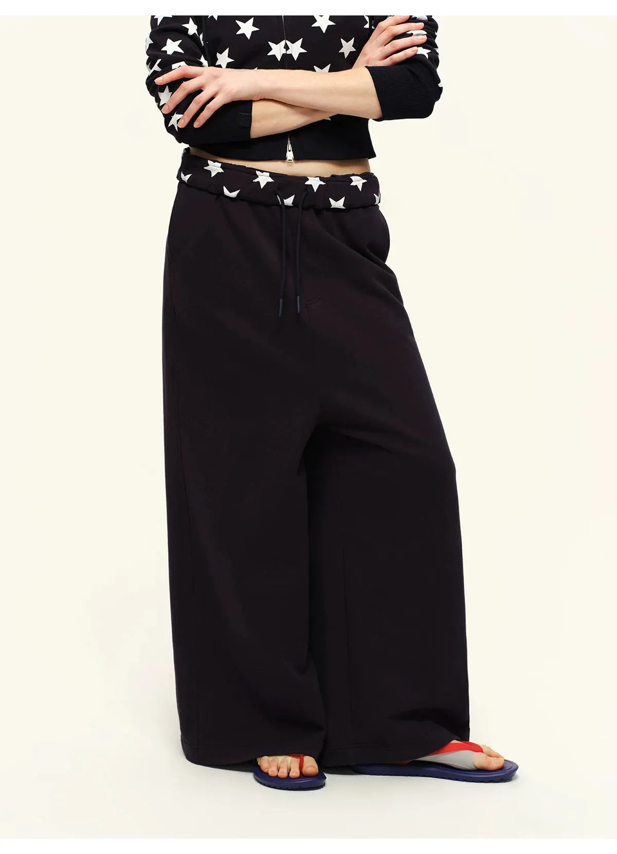 Hooded Sweatshirt & Wide-Leg Sweatpants Set