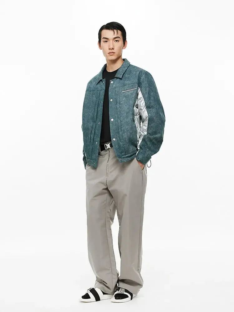 Denim Spliced Down Cotton Jacket