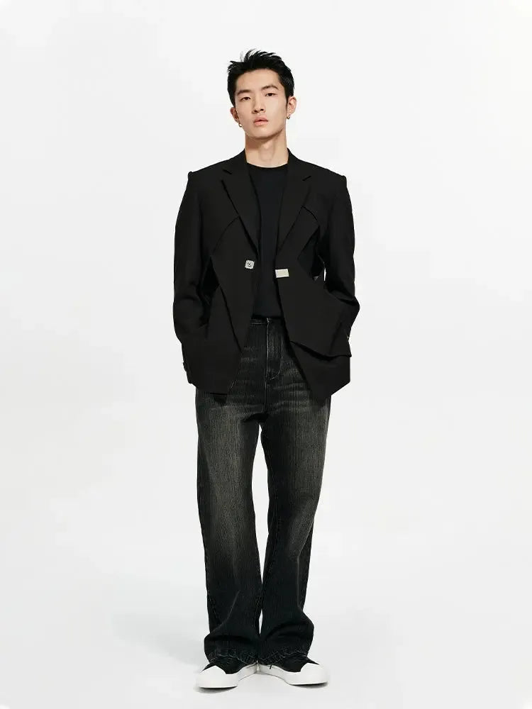Hollow Out Single-Breasted Suit Jacket